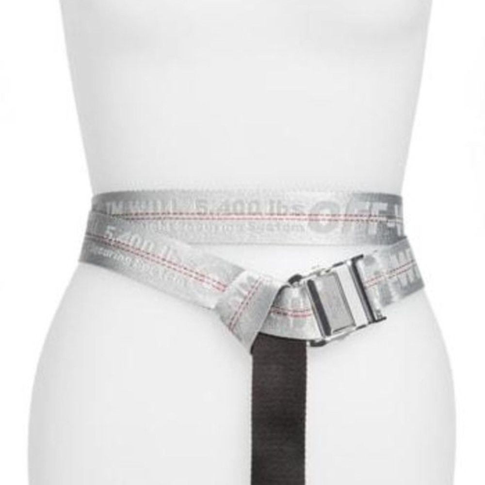 Off white silver belt